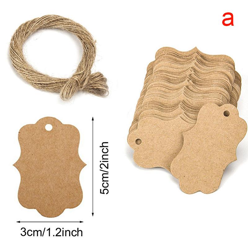 100Pcs Kraft Paper Tags Wedding Party Decoration Gift Tags Diy Packaging Labels