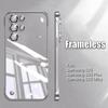 Ultra Thin Transparent Plating Frameless Phone Case For Samsung Galaxy S25 S24 S23 S22 Ultra Plus Simple Shockproof Luxury Cover