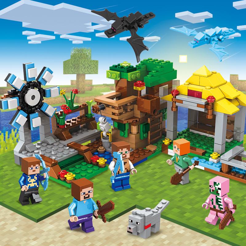 Minecraft-Themed Cave Village Construction Set for Kids - Educational Puzzle with Building Blocks