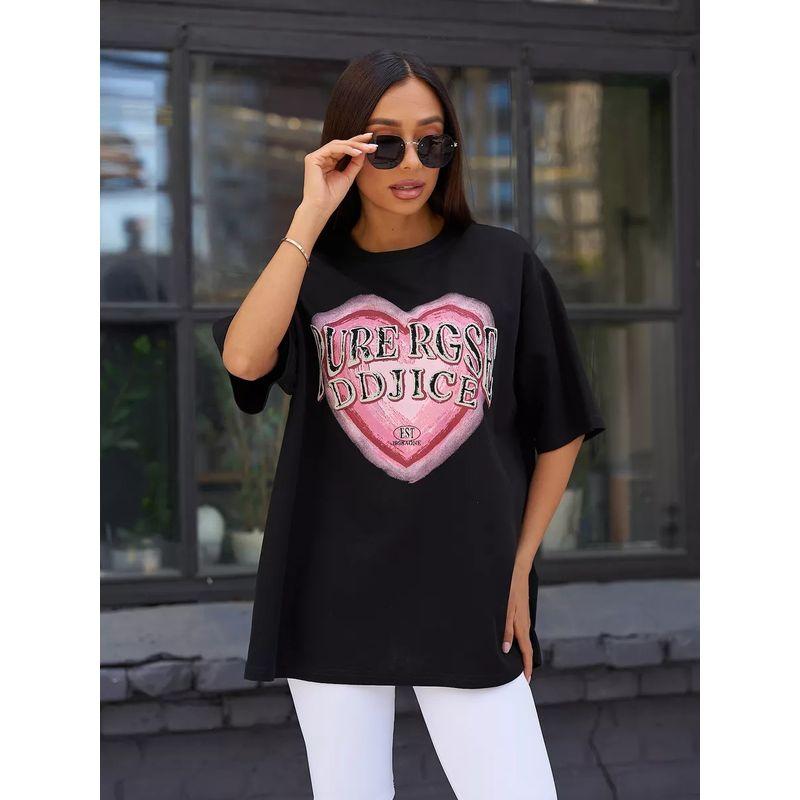 Western Style New round Neck Loose Casual Print Short sleeve Cotton T-shirt Top Loose Printed T-shirt