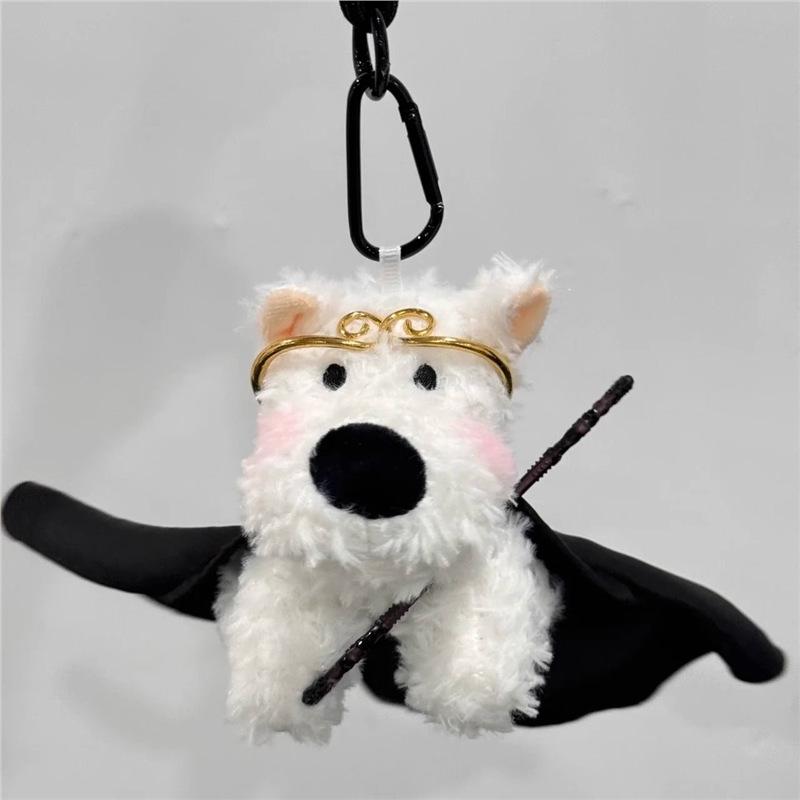 Wukong Westie Puppy Pendant Backpack Charm & Keyring Plush Doll