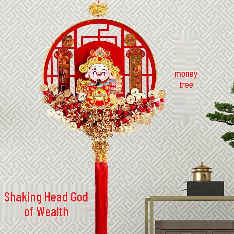 Electric Shaking God of Wealth Pendant: 3D New Year Ornament for Wealth and Prosperity