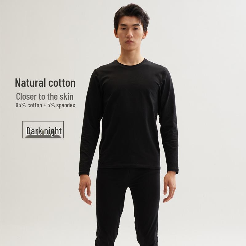 Men's Pure Cotton Autumn Thermal Underwear Set - Sweater and Pants for Youth
