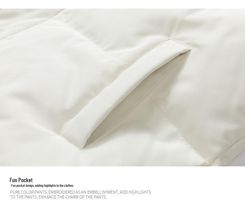 2025 Unisex Winter Stand Collar Thickened Puffer Jacket - Solid Color, Trendy Casual