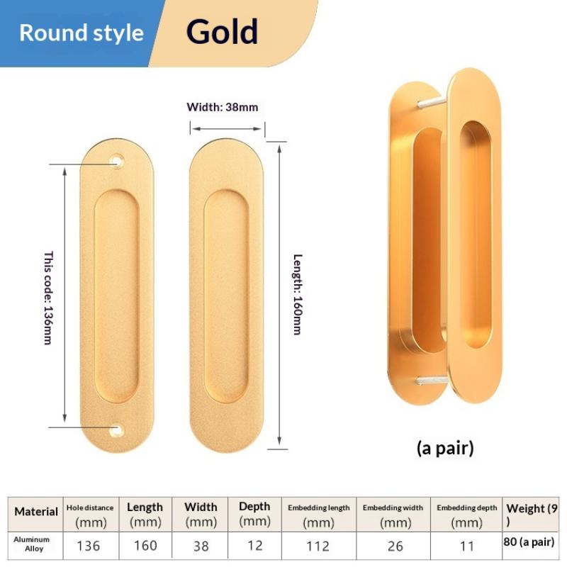 Sliding Door Hidden Pull Handle Cabinet Door Invisible Embedded Handle Kitchen Door Recessed Slot Handle For Sliding Doors