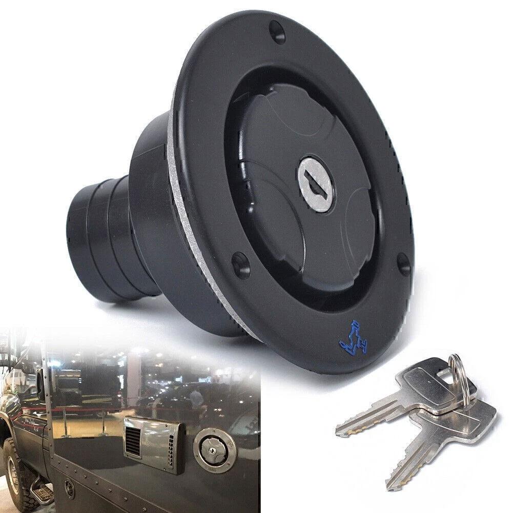 Gravity Freshwater Inlet Lockable Leakproof Water Inlet Filler Cap with 2 Keys for RV Motorhome RV Parts Accessories C0Y1