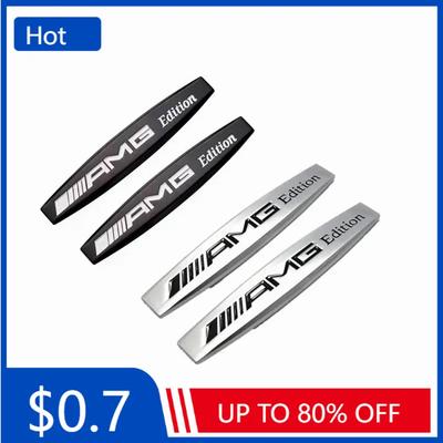 Car Sticker 2pcs 3D Metal Car Rear Trunk Bumper Emblem Side Fender Logo Sticker For MercedesBenz AMG W204 W205 W210 W211 W212 W2