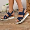 Fashion 2025 Plus Size Sandals Summer Casual Shoes for Women Comfortable Non-slip Walking Sandals Slip On Elastic Fabric Female Shoes