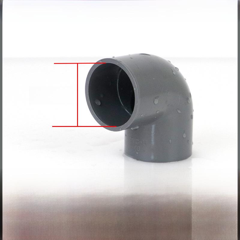 PVC-Wasserrohrverschraubung, rechtwinklig, 90°, selbstklebender Kunststoff, 50 mm