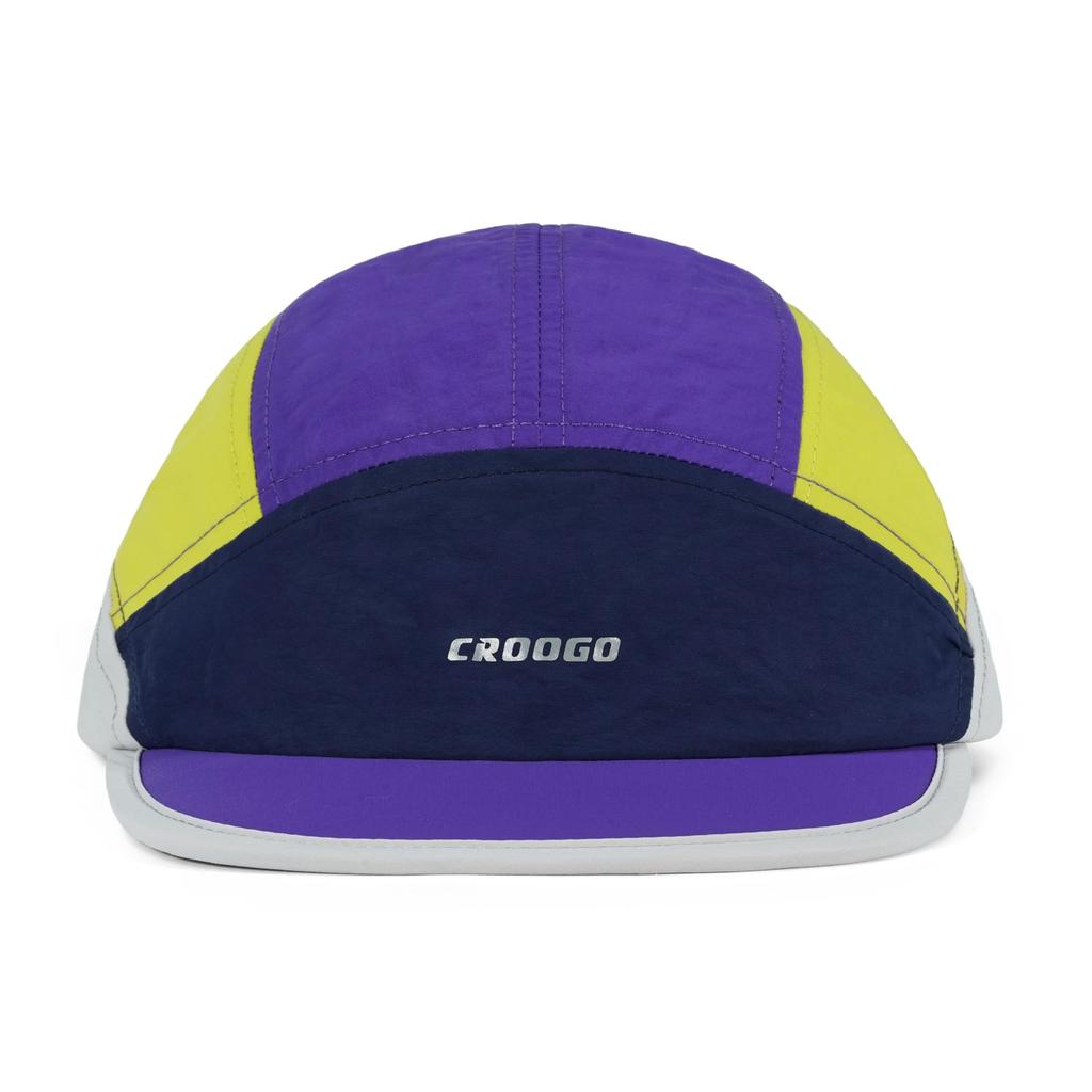 Clakllie Cap Men Women Lightweight Water Repellent 5 Panel Short Brim Purple Navy