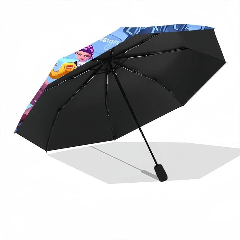 1pc K-Pop Devil Hunter Sweeps the Globe Umbrella Portable Folding Umbrella Iron Frame Hole Bone Structure Outdoor Home Umbrella