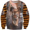 Fashion 3d Animal Graphic Long Sleeve Printed T-Shirt Oversized Pullover For Men Round Neck Sweatshirt Street Men's Clothing Top
