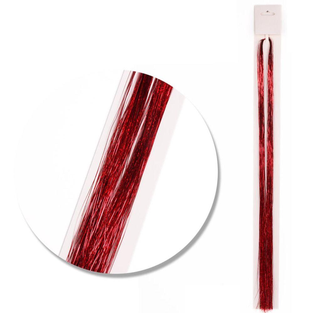 Straight Sparkly Ponytail Braiding Headdress Sparkle Shiny Hair Tinsel Rainbow Silk Hair Extensions