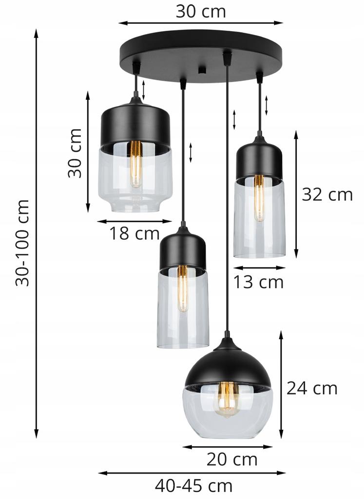 HÄNGENDE DECKENLAMPE, GLASPLAFOND, LED-LAMPE