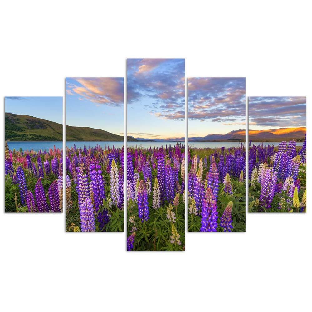 Obraz na plátně z pěti kusů Lavender Flowers