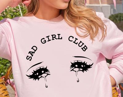 Sad Girl Club Sweatshirt, Anime Sweatshirt, Aesthetic Sweatshirt, Japanese Sweatshirt, Manga Sweatshirt, Sad Girt Sweatshirt
