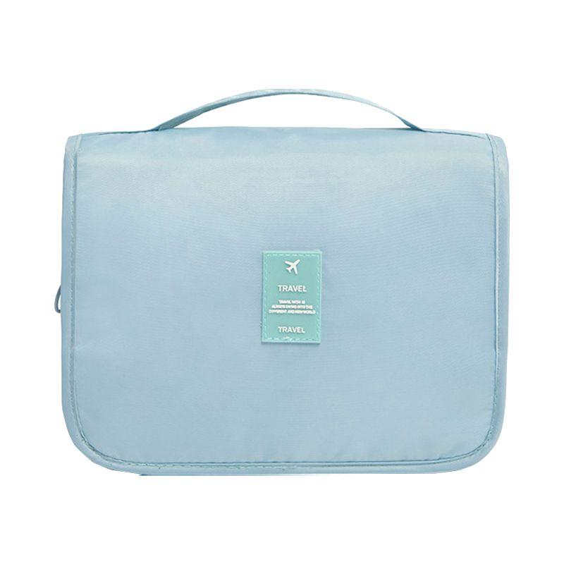 Расширяемая сумка-органайзер для макияжа, прочная, водонепроницаемая, дорожная Light Blue