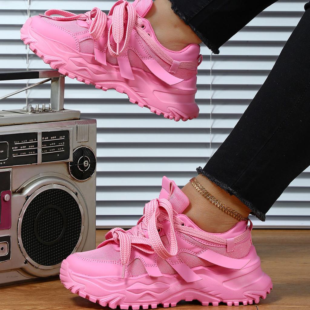 Klobiger Sneaker-Trend, dicke Sohle, erhöhte Mesh-Oberfläche, atmungsaktiv, bequem, lässig, Sportschuhe, modisch passend zu Outdoor-Paaren, modische Schuhe