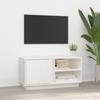 814465 vidaXL TV Cabinet White 80x35x40.5 Cm Solid Pine Wood