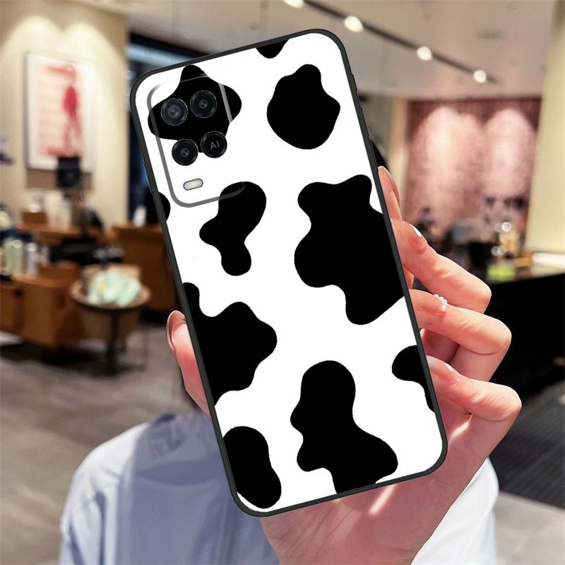 Spotted Cow Skin Print Case For Oppo A94 A74 A54 A18 A38 A58 A78 A98 A40 A60 A80 A16 A76 A96 A15 A17 A77 A57S Cover