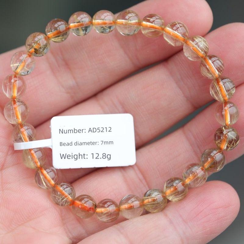 

Одна вещь одна картинка Бразилия Натуральный Орнамент Золотистый Рутиловый Кварц Браслет