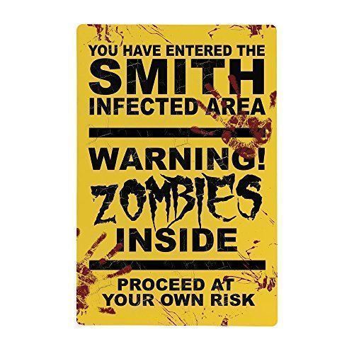 Halloween Zombie Metal Sign Personalised  Horror Warning Sign  Party signAluminum 20x30cm（7.8x11.8inch）