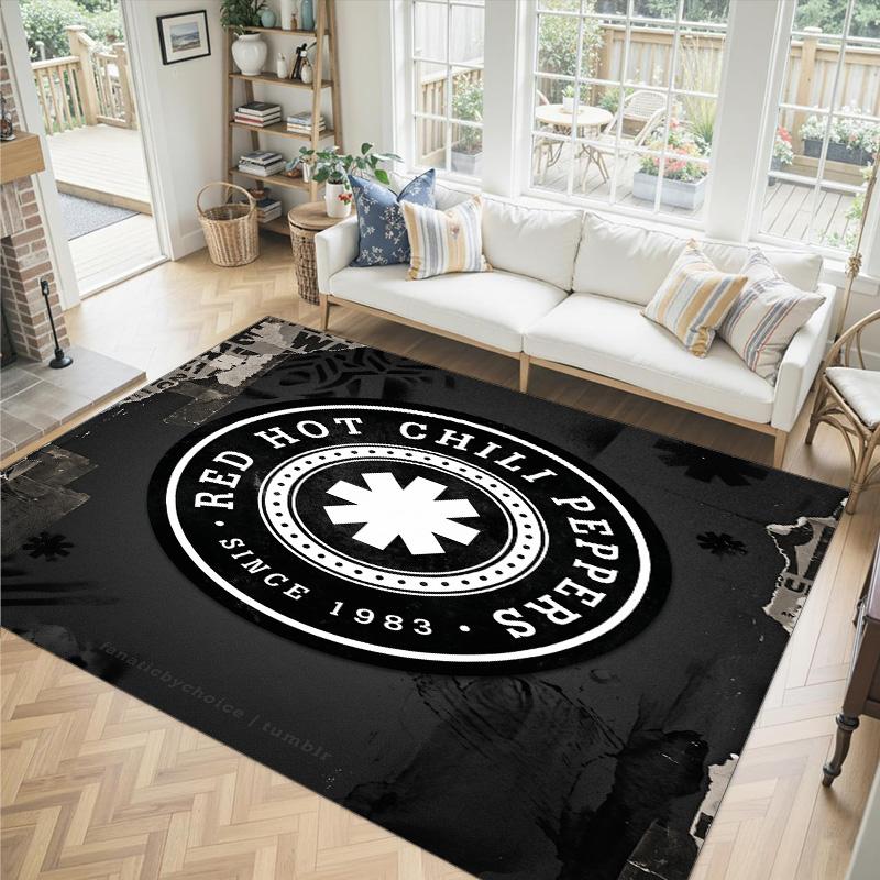 Red Hot Chili Peppers Design Crystal Velvet Carpet Cozy Non?Slip Printed Rug For Bedroom Living Room Entrance