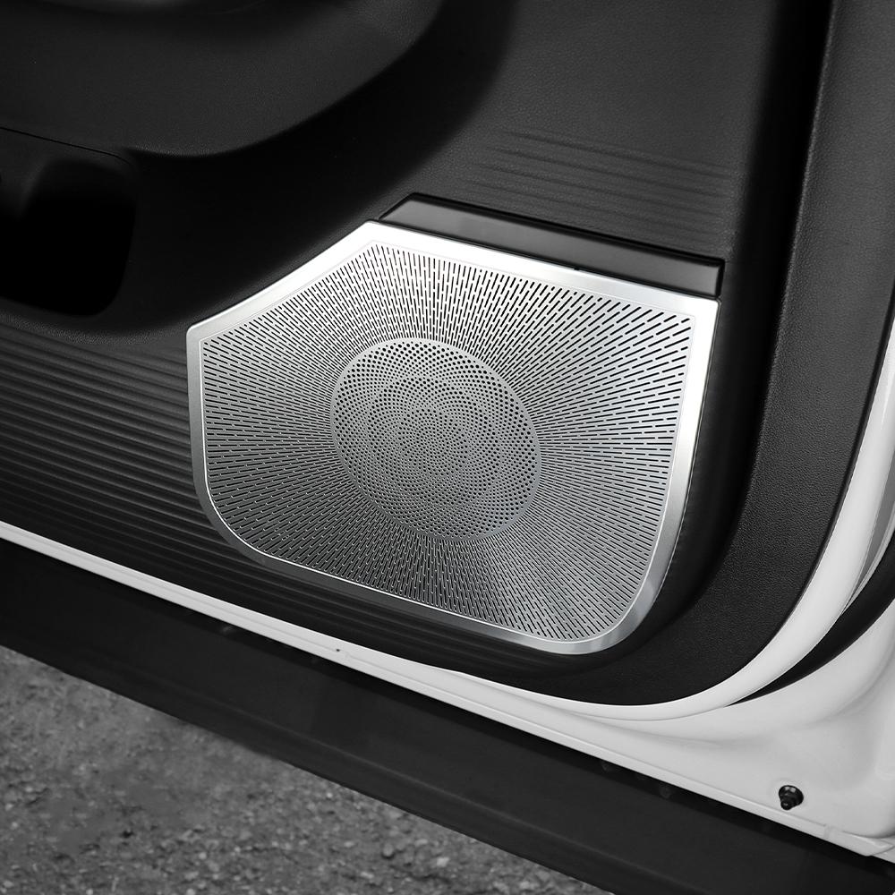 For Hyundai Santa Fe MX5 2024 2025 Stainless Steel Silver Auto Speaker Cover Car Subwoofer Grille Net Accessories LHD
