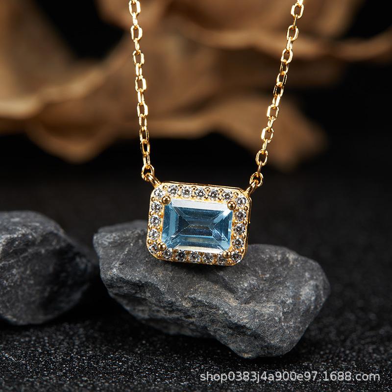 S925 Sterling Silver Natural Colored Treasure, Sugar Cube Stud Earrings, Ear Jewelry Gifts, Light Luxury, Elegant Niche Temperament, High-End Earrings