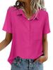 Chemise Boutonnée Manches Courtes Couleur Unie pour Femme - Haut Business Casual/Formel pour le Travail, Collection Printemps/Été 2026