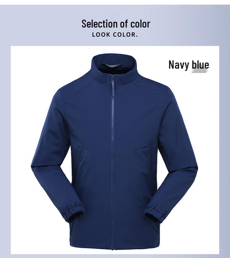 Custom Logo Stand Collar Business Windbreaker Jacket - Spring/Autumn Embroidered Team Uniform