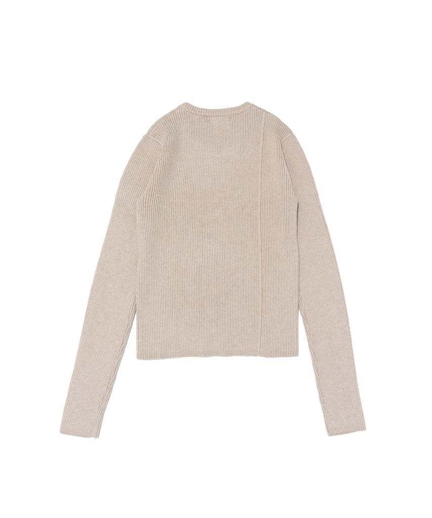 ROIDESROIS Scarf Set Round Neck Ribbed Knit (Oatmeal)