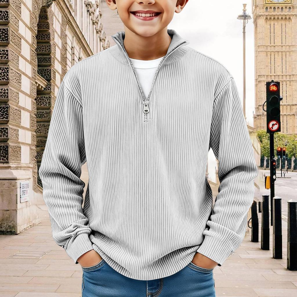 Kids Sweatshirt Boys Long Sleeve Shirts Soild Casual Pullover Shirt Outdoor Fall Clothes For Teen Boy