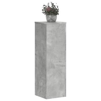 Plant Stand Set of 2 Concrete Grey 25 X 25 X 80 Cm Engineered Wood