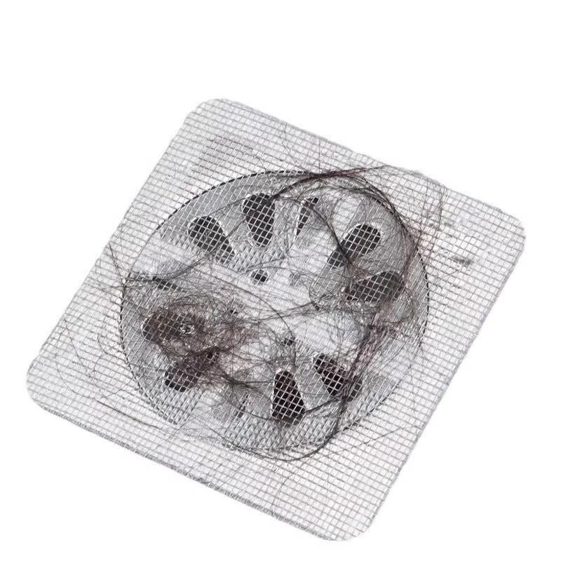 50 Disposable Anti-Clog Floor Drain Hair Filter Stickers for Bathroom Sewer - Insect and Hair Catcher Net