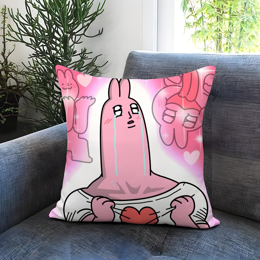 popular my friend rabbit Cushion Cover Comfortable Reversible Pillow Cover Ideal for Car Sofa Bedroom & Beyond