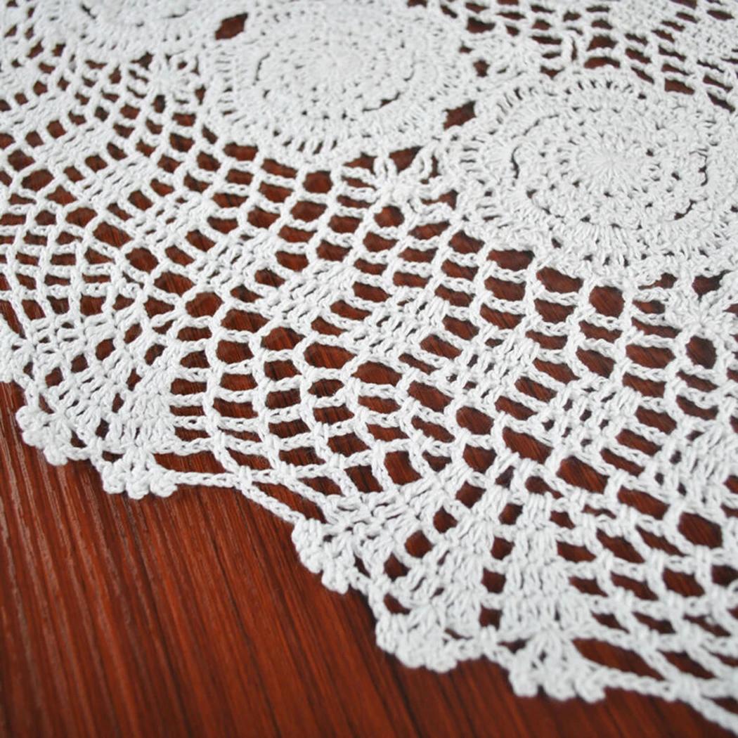 

Crocheted Table Runner Doily Floral Handicraft Home Decor Lace Runner Table Tablecloth White Cotton Countryside China Mainland