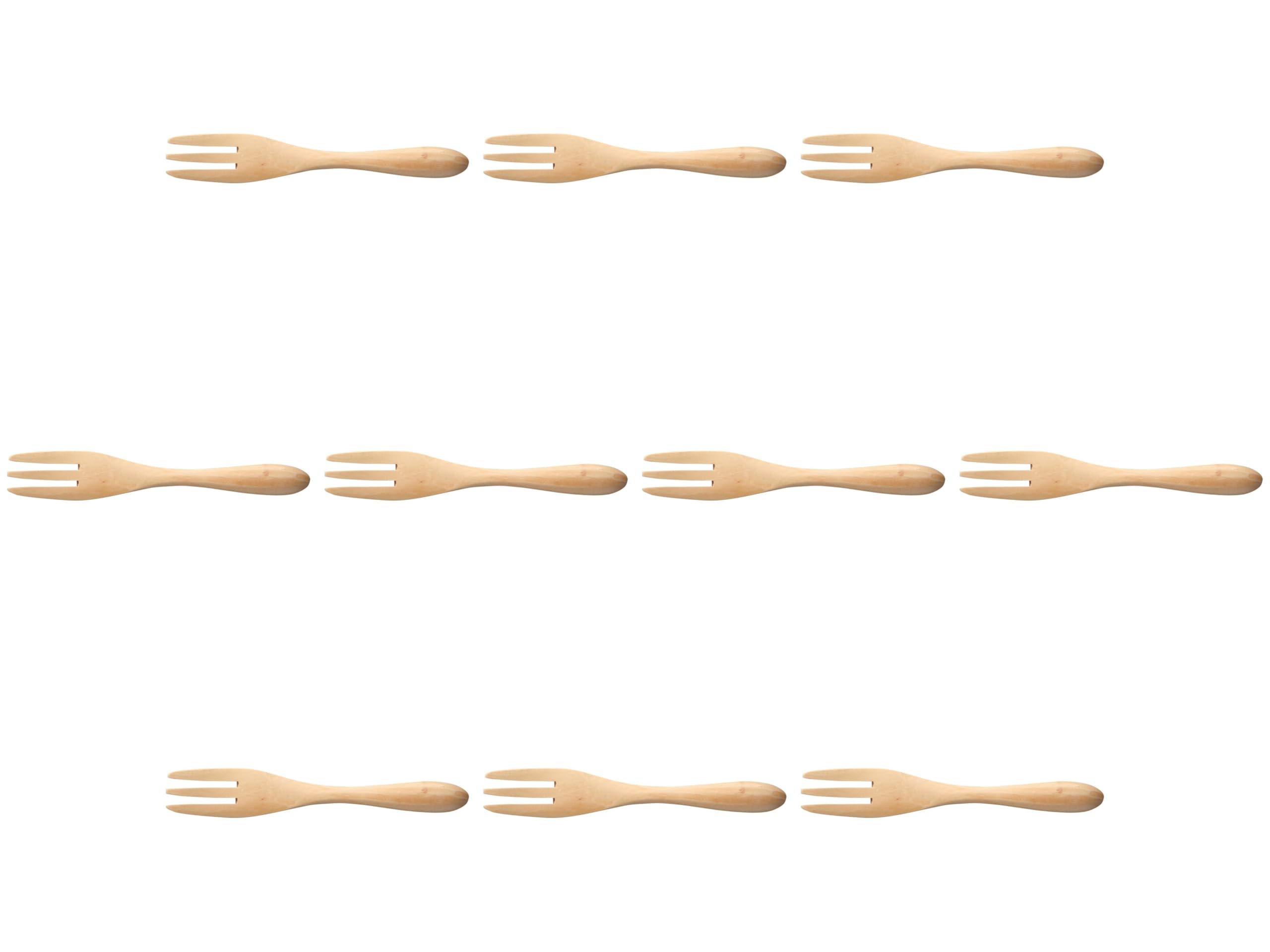 

Set of 10 Wooden Forks Wooden Hand Made in Setomonohonpo Medium/White [15.5cm] Forks, Washable, China, белый