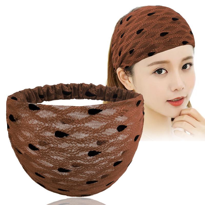 Punkte breiter Rand Stirnband: Atmungsaktives weißes Kopftuch-Set für Yoga, Laufen & Sport - Elastische Haarspange für Frauen