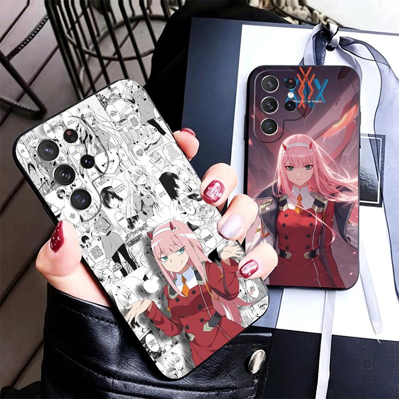 Darling Zero Two 02 Anime Soft Phone Case for Samsung Galaxy S26 S25 Edge S24 Ultra S23 Plus S22 S21 FE S20 Black Cover Back She