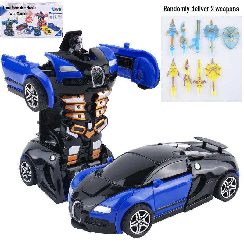 Children's Deformation Toy Car - One-Key Inertia Impact Puzzle Vehicle