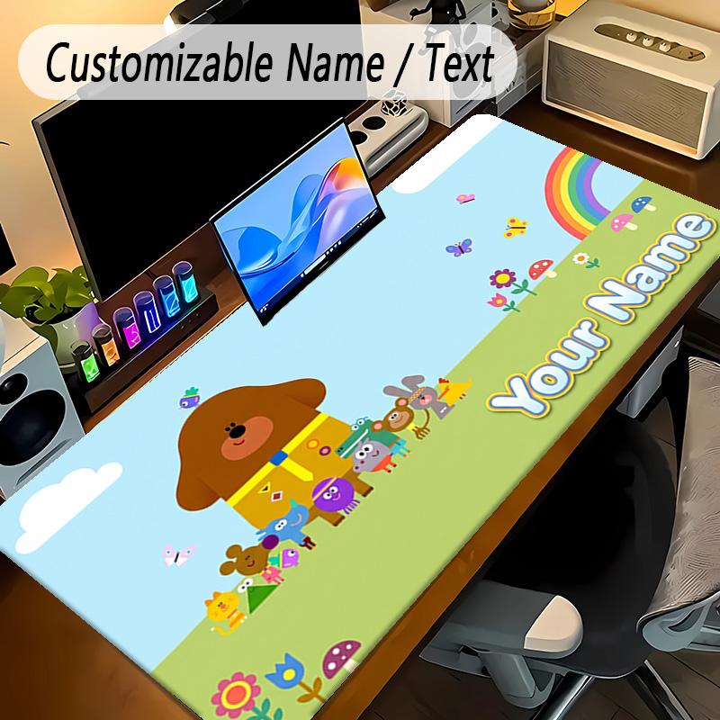 Large Mouse PadHey Duggee Custom Name Text Personalized Desk Mat Non Slip Gaming Pad