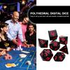 7pcs Multi-Sided Entertainment Digital Dice Collection D4 D6 D8 D10 D12 D20 Opaque Polyhedral Dices for Math/Card Game