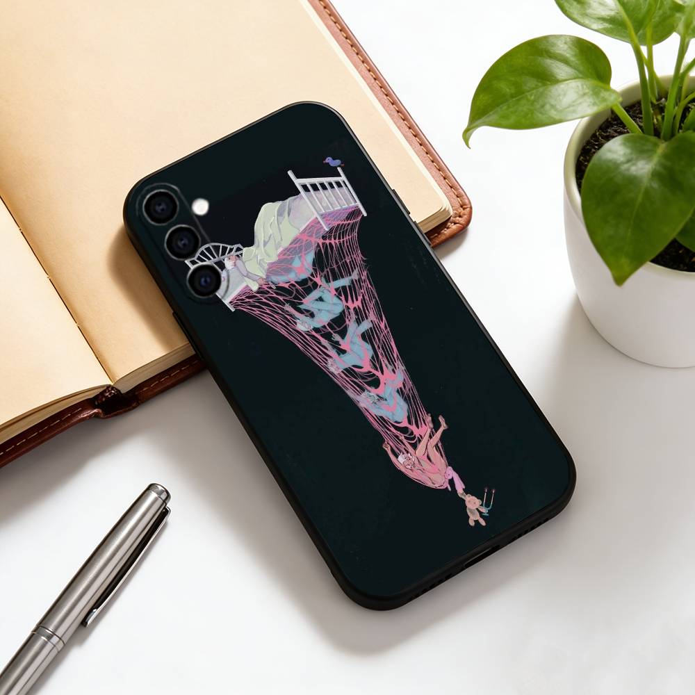 

Artistic inspiration Phone Case Black Silicone Soft For Samsung Galaxy A73,A72,A71,A70,A53,A52,A51 Samsung a71 5g