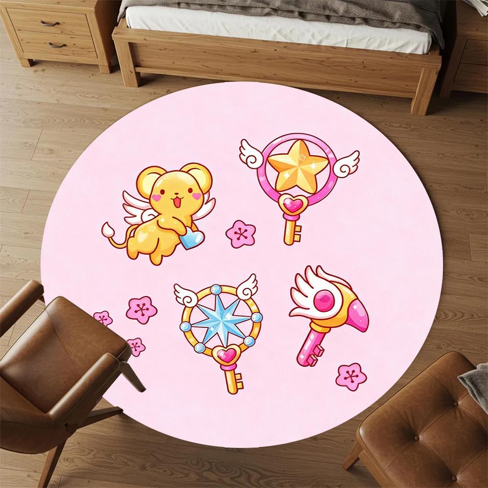 1 Stück Süßer Kawaii Runder Stuhlunterlage Büro Teppich - Rutschfest, Bodenschutzmatte für Büro, Schlafzimmer, Ideales Dekorationsgeschenk p0105028