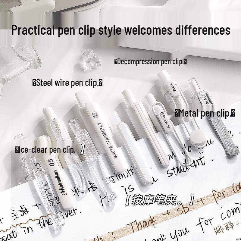 Sada gélových pier Fresh Push s rýchloschnúcim atramentom: Čierna, Biela, Študentské domáce úlohy a podpisové perá