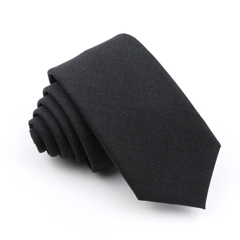 New Men's Tie Solid Color Stripe Soft Skinny 6cm Jacquard Necktie