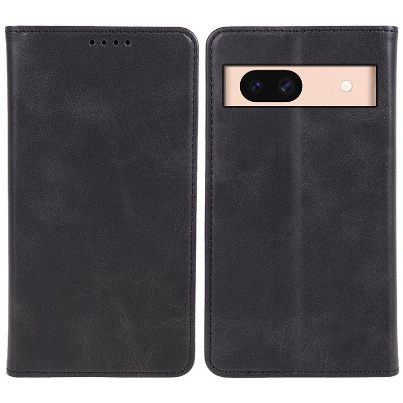 For Google Pixel 8a Case PU Leather Calf Texture Business Style Magnetic Closing Phone Cover