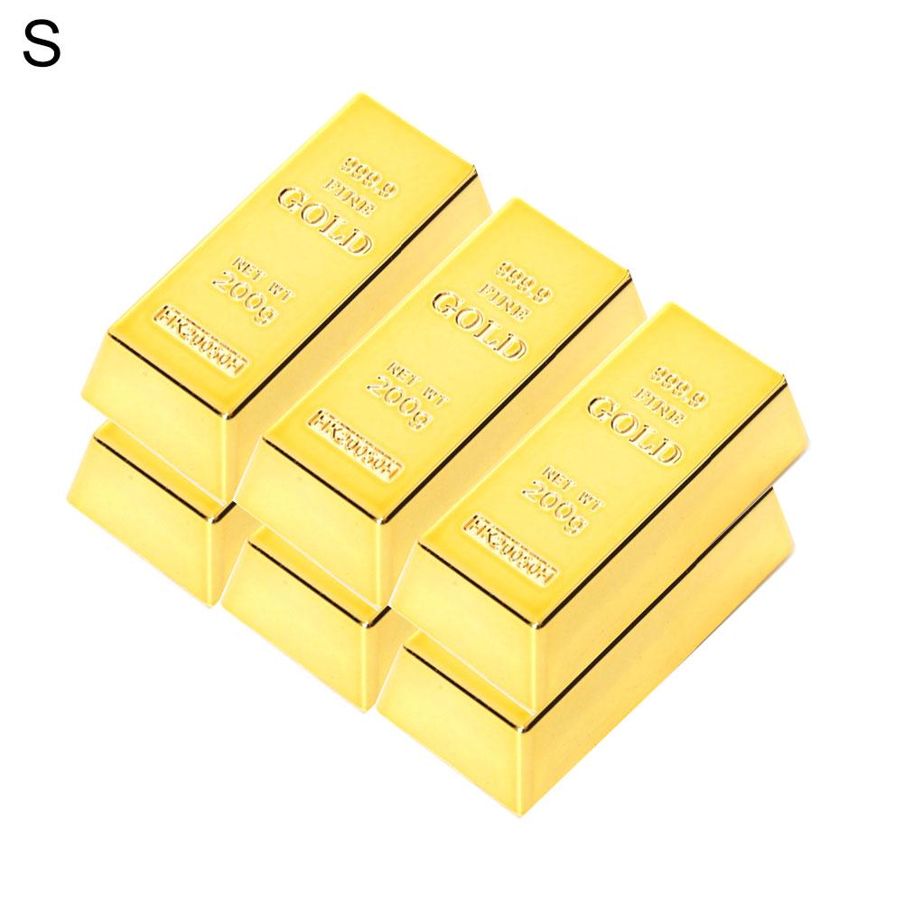 3/4/6Pcs Artificial Fake Gold Bar Refrigerator Magnet Sticker Fridge Home Decor Live City Fashion Home Decor