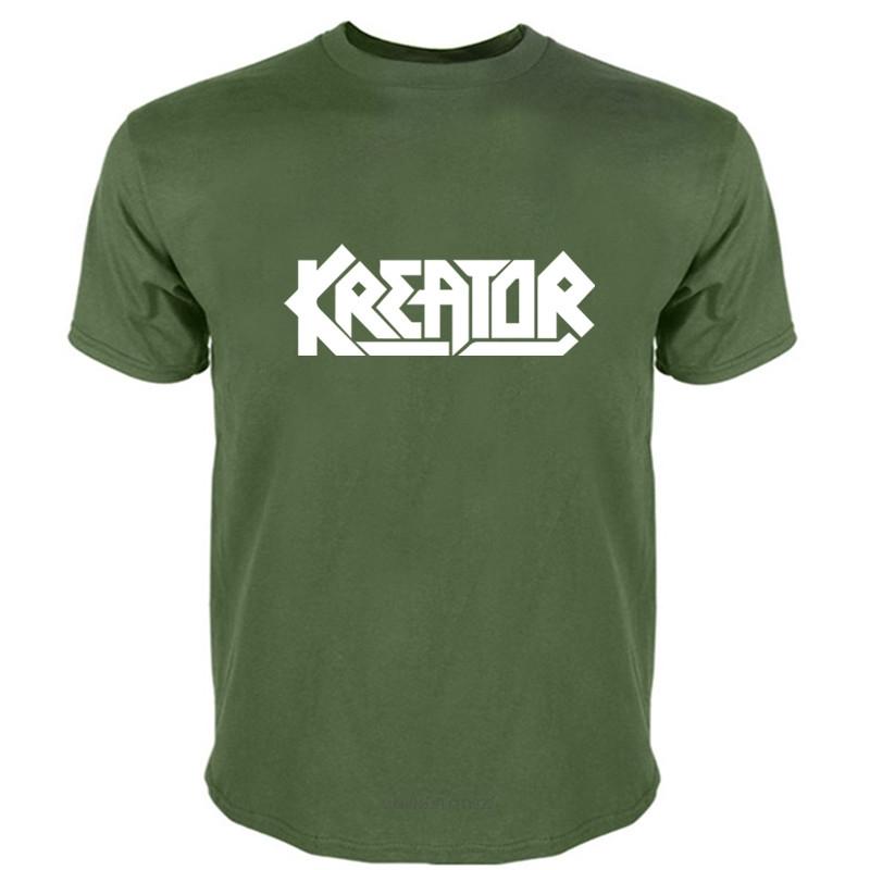 Mens Short Sleeve T Shirt Kreator Men T-Shirt Threahs Metal Band Tee Shirt Voivod Exodus Sodom Coroner Fashion Tee-shirt Male